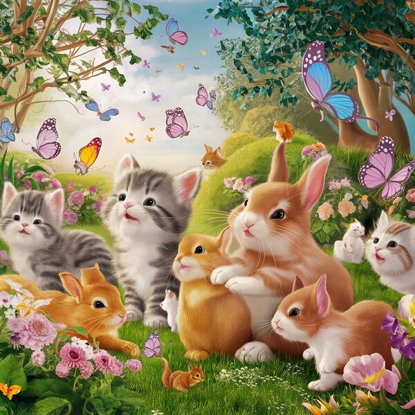 a breathtaking 3d illustration of a serene garden Print