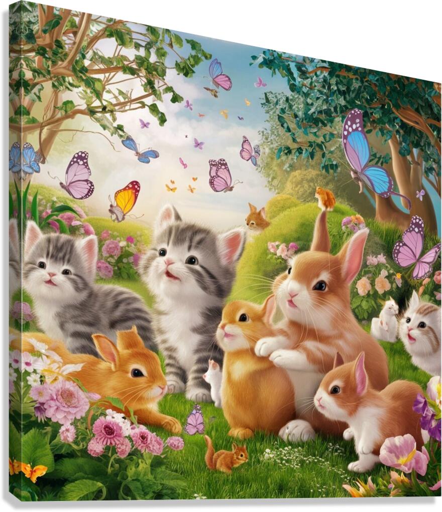 a breathtaking 3d illustration of a serene garden Canvas Print