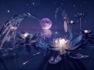 Mystical Night Blooming Ocean Liliums 