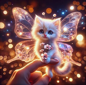 Fairy Kitten Flower Gift 