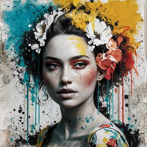 Feminine spots with mirror in blue yellow and red with attractive colors of white overlaid