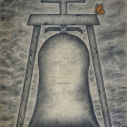 Riverside Bell with Butterfly charcoal