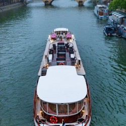 Boat on the Seine at Dusk