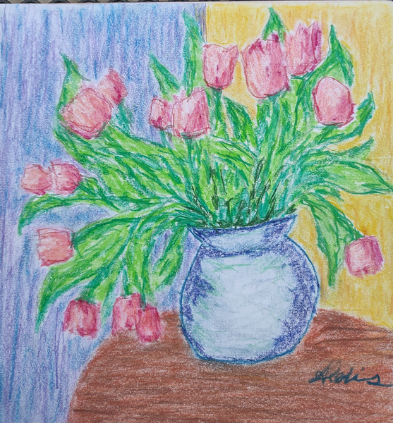 pink tulips by Alexis Chontos