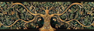  Sacred Celtic Knot Tree of Life Yggdrasil Painting Print