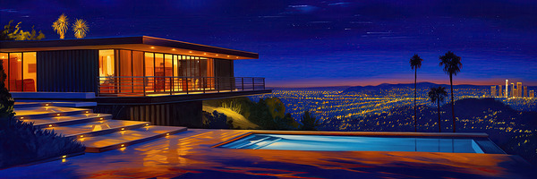  Midcentury Modern LA Home Painting Print Print