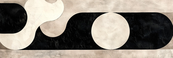 Abstract Geometric Black & White Wall Art Print