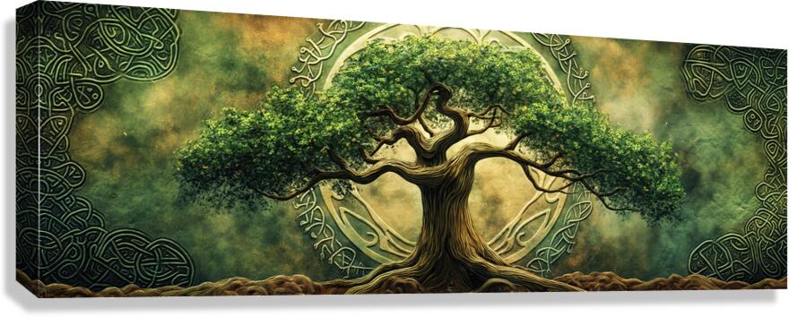 Medieval Celtic Tree of Life Yggdrasil Painting Canvas Print