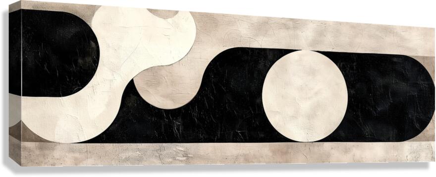 Abstract Geometric Black & White Wall Art Canvas Print