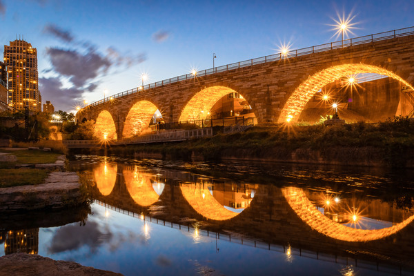 Stone Arch Bridge Reflections Print