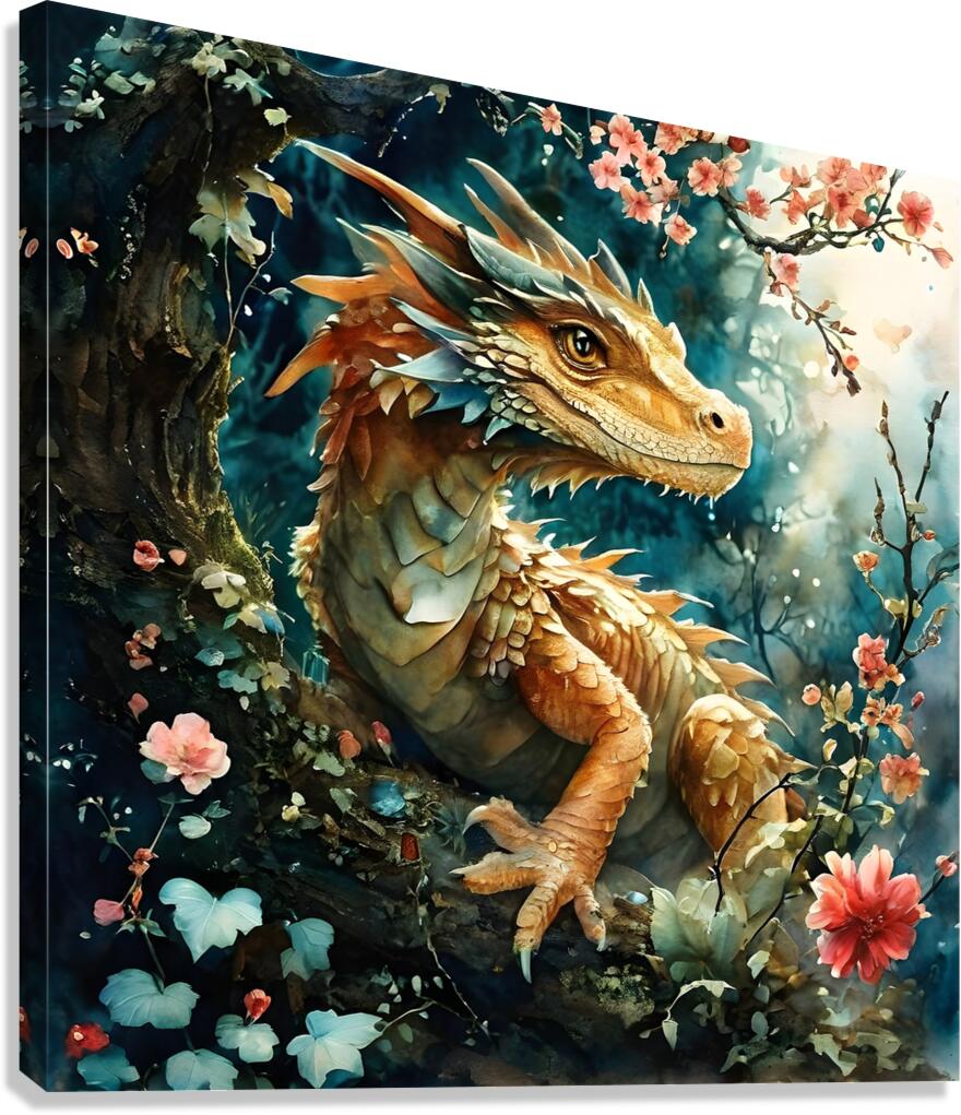 Dragon In The Forest Canvas Print