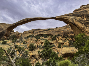 Landscape Arch Under Stormy Skies