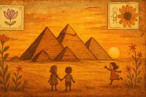 Golden Hour at the Pyramids — A Junk Journal Dream