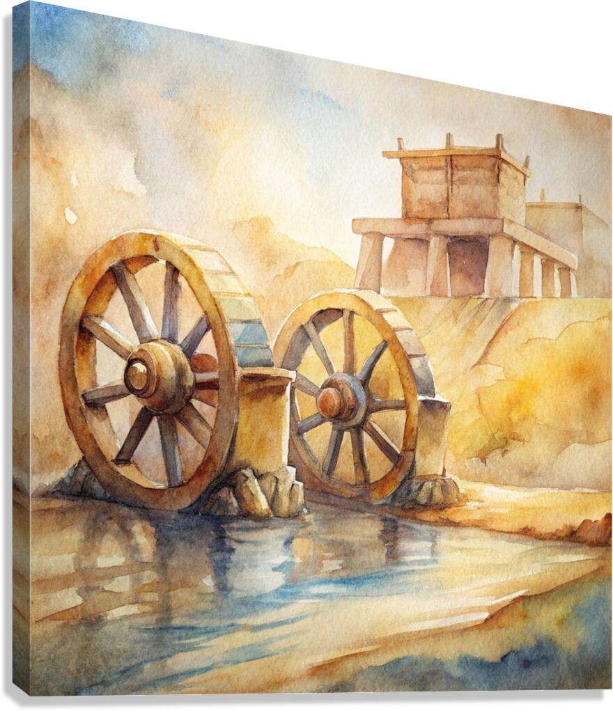 ancient egyptian waterwheels 1 Canvas Print