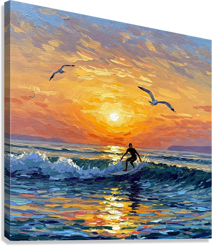 Sunset Surfer Canvas Print
