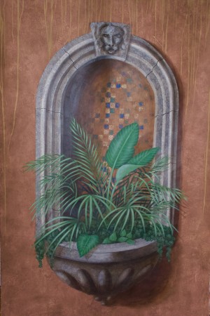 Wall Alcove with Plants - Trompe Loeil