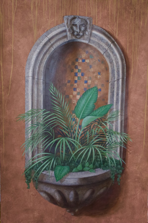 Wall Alcove with Plants - Trompe Loeil Print
