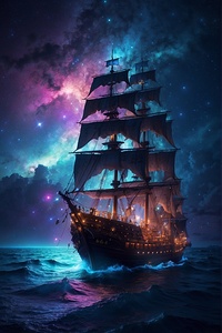 Galactic Voyage: Pirates of the Bioluminescent Sea