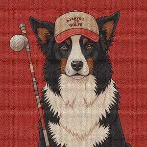 The Golfing Collie: A Tapestry of Playful Precision