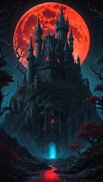 Enchanted Shadows of the Gothic Castle Print