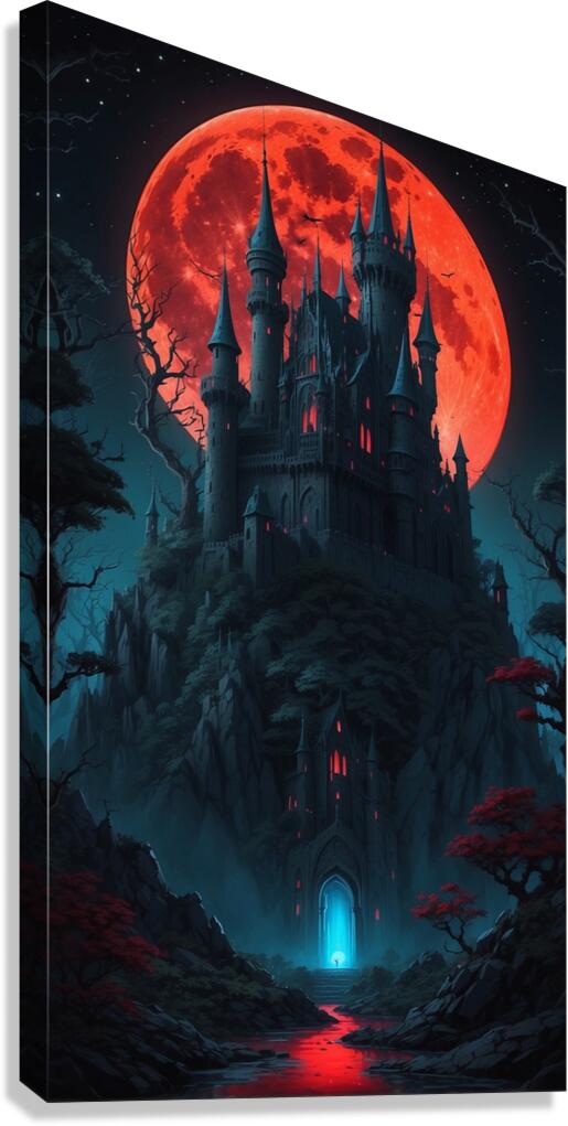 Enchanted Shadows of the Gothic Castle Canvas Print