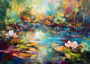 Rainbow Reflections: A Monet-Inspired Vision of Hawaii