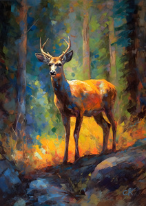 Deer on the Rock in Yosemites Forest