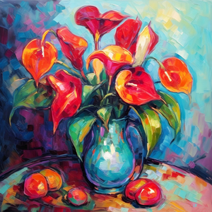 Fiery Anthuriums