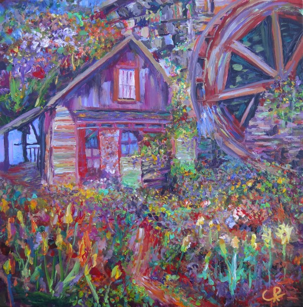 Cottage And Water Wheel by Chris Rutledge