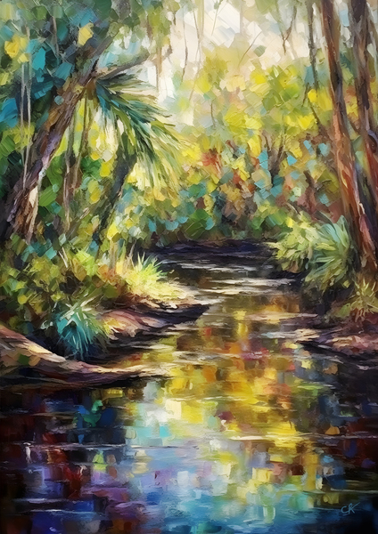 Everglades Embrace: A Tapestry of Light and Greenery by Chris Rutledge