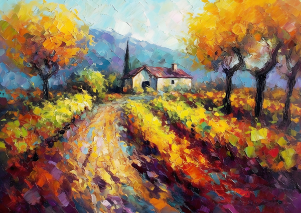 Napa Valley Vibrance: An Expressionist Ode to the Vineyards by Chris Rutledge