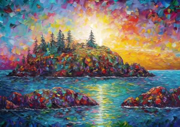 San Juan Sunset: A Symphony in Pointillism by Chris Rutledge