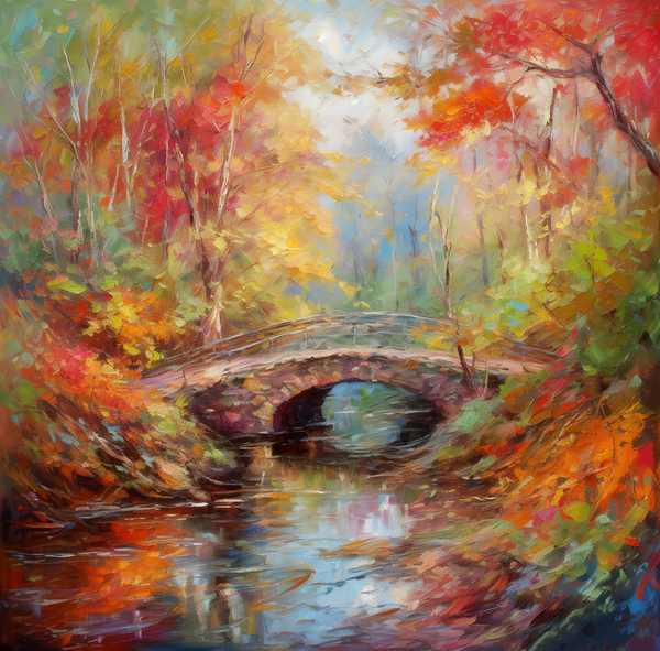 Monets Echo Stone Bridge Print