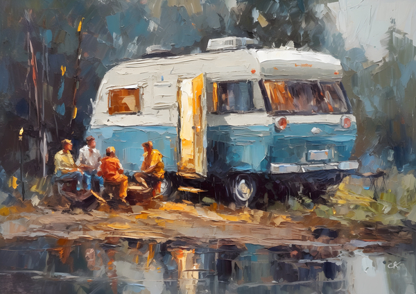 Lakefront Camper Evening by Chris Rutledge