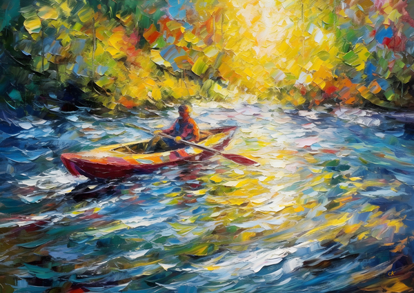 Kayaking in Morning Light by Chris Rutledge