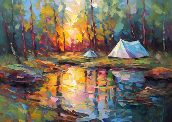 Morning Radiance at the Campsite by Chris Rutledge