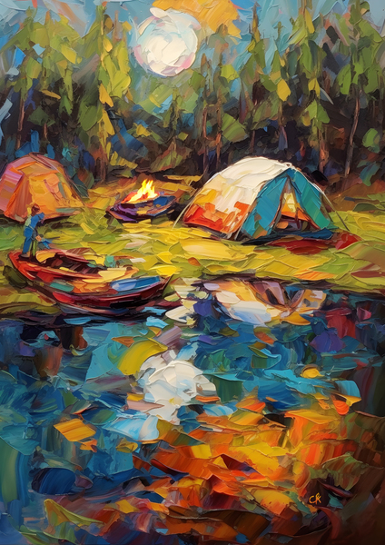 Moonlit Campsite by Chris Rutledge