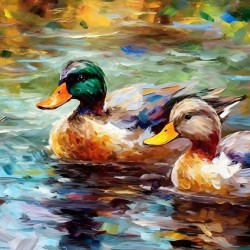 Duet of Ducks: An Impressionist Swim