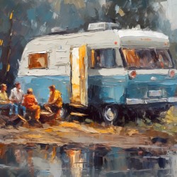 Lakefront Camper Evening