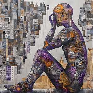 001 AI11 001 AI1 Emotion of vibrantly patterned c