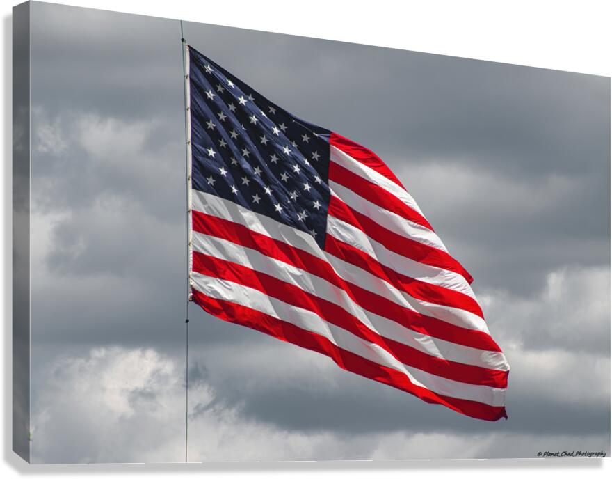 American Flag - Storms and Stripes  Canvas Print