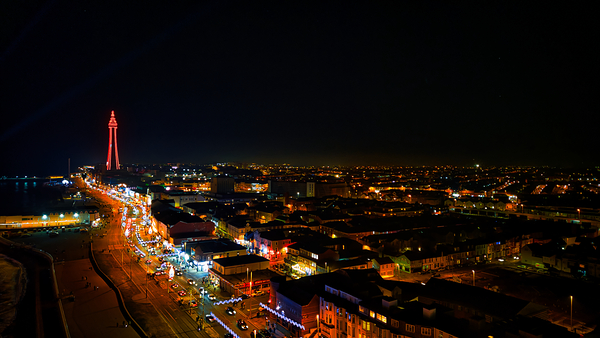 Night view of the Blackpool by Vasile Jechiu