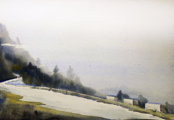 Mysterious Lonely Himalayan Mountain Road  Print