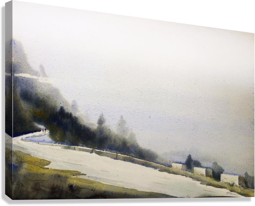 Mysterious Lonely Himalayan Mountain Road  Canvas Print