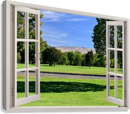 Relaxing Nature Walk - Lawn and Distant Hills Canvas Print