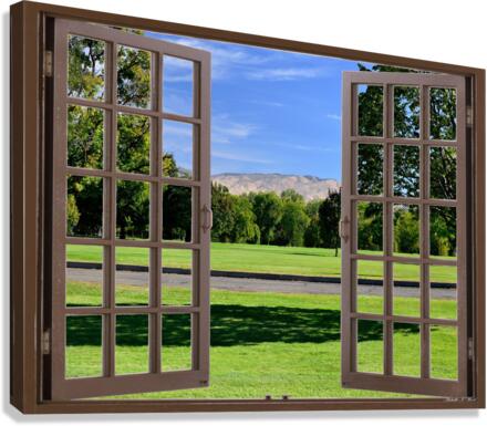 Relaxing Nature Walk - Lawn and Distant Hills Canvas Print