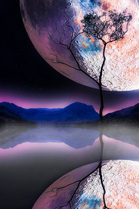 Seussian Tree Against Overhanging Sky