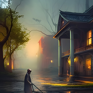 AI Generated Image of a Foggy Street