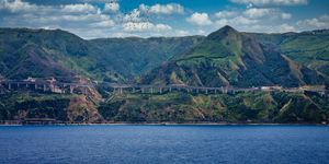 Elevated Highway Along Coast of Sicily