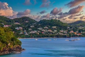 Sailboats in Harbor of St Kitts 2